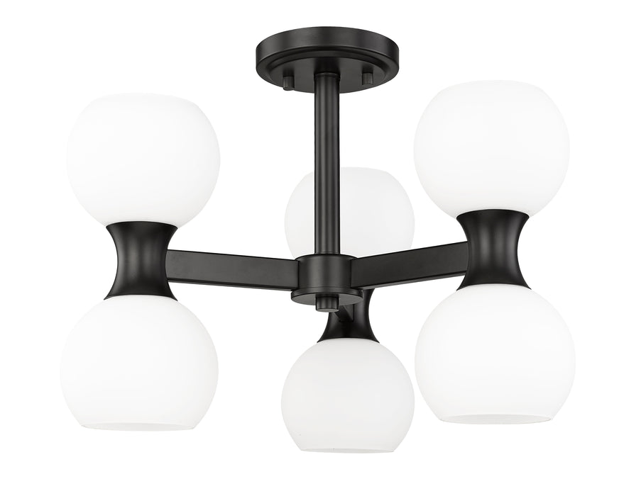 Semi Flush Mount Z-Lite 494-6SF-MB Matte Black Artemis 6 Light Semi Flush Mount Z-Lite