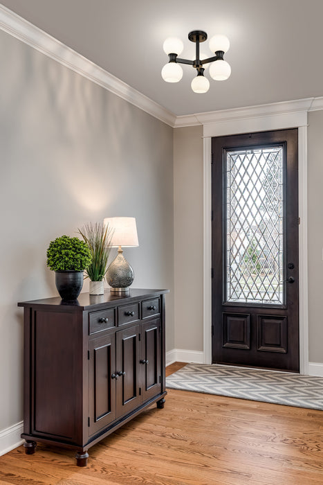 Semi Flush Mount Z-Lite 494-6SF-MB Matte Black Artemis 6 Light Semi Flush Mount Z-Lite