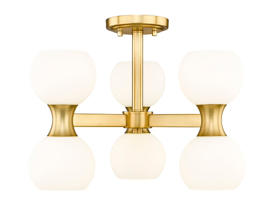 Semi Flush Mount Z-Lite 494-6SF-MGLD Modern Gold Artemis 6 Light Semi Flush Mount Z-Lite
