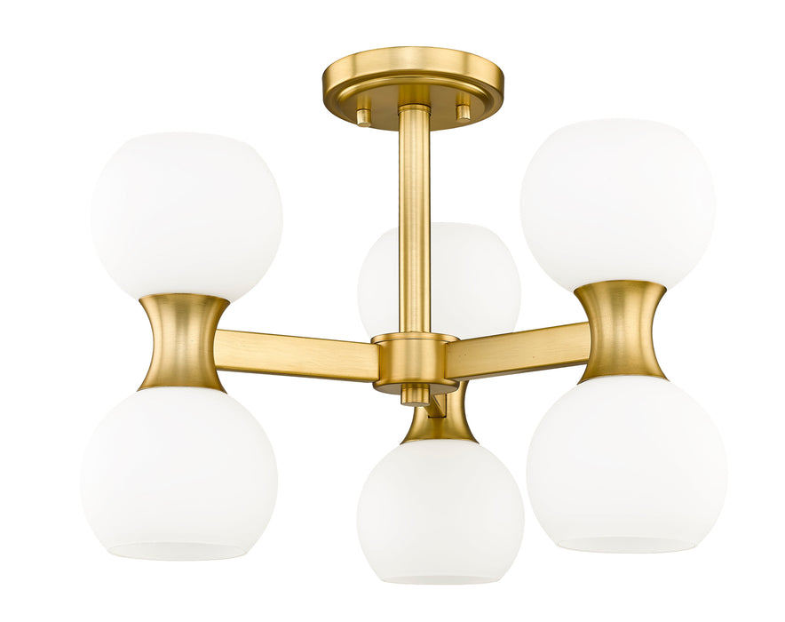 Semi Flush Mount Z-Lite 494-6SF-MGLD Modern Gold Artemis 6 Light Semi Flush Mount Z-Lite