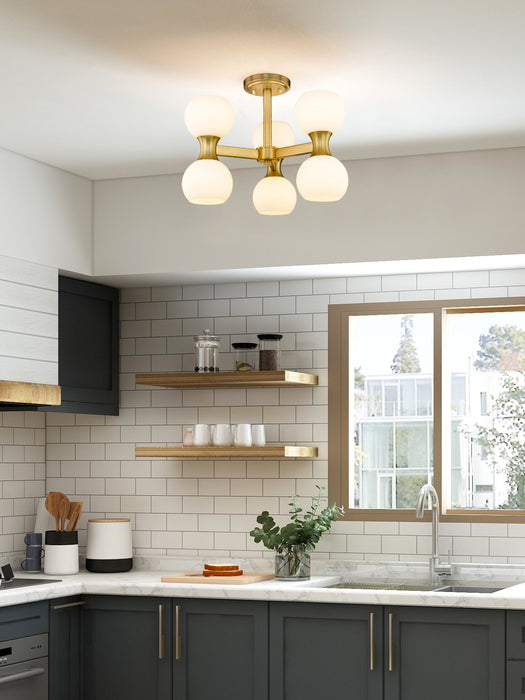 Semi Flush Mount Z-Lite 494-6SF-MGLD Modern Gold Artemis 6 Light Semi Flush Mount Z-Lite