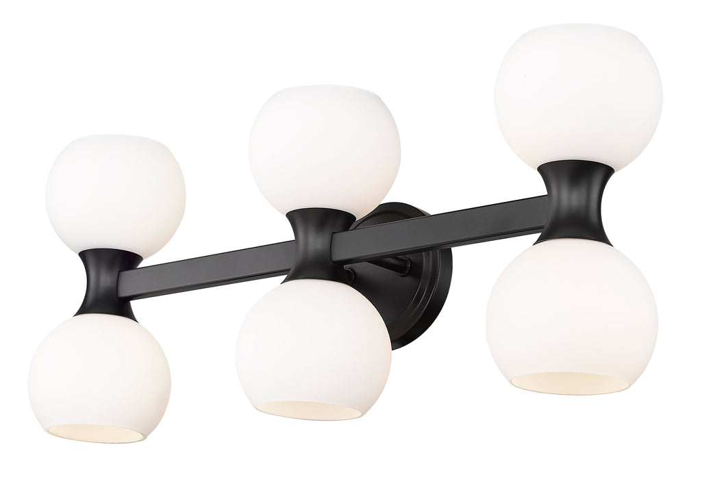 Vanity Z-Lite 494-6V-MB Matte Black Artemis 6 Light Vanity Z-Lite