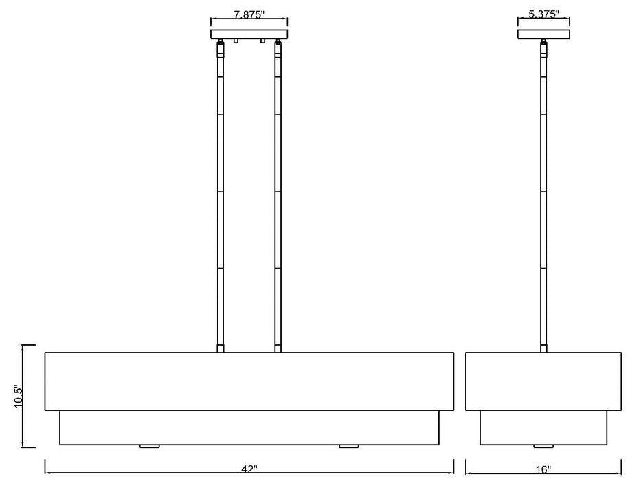 Linear Chandelier Z-Lite 495-42L-MB Matte Black Counterpoint 5 Light Linear Chandelier Z-Lite