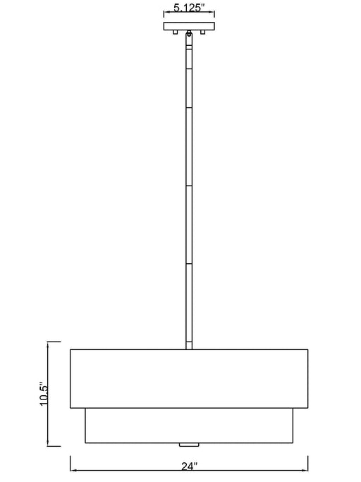 Chandelier Z-Lite 495P24-MB Matte Black Counterpoint 5 Light Chandelier Z-Lite
