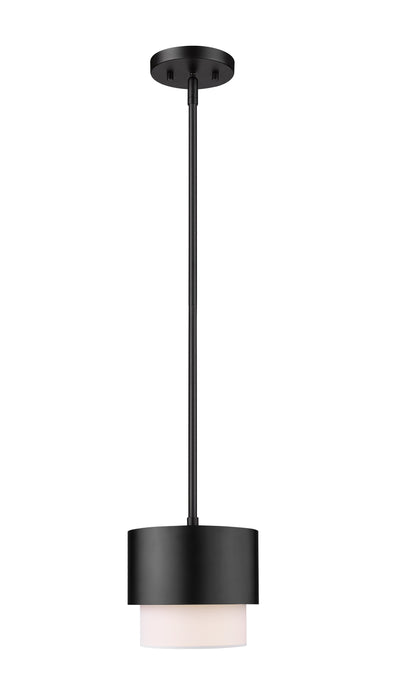 Pendant Z-Lite 495P7-MB Matte Black Counterpoint 1 Light Pendant Z-Lite