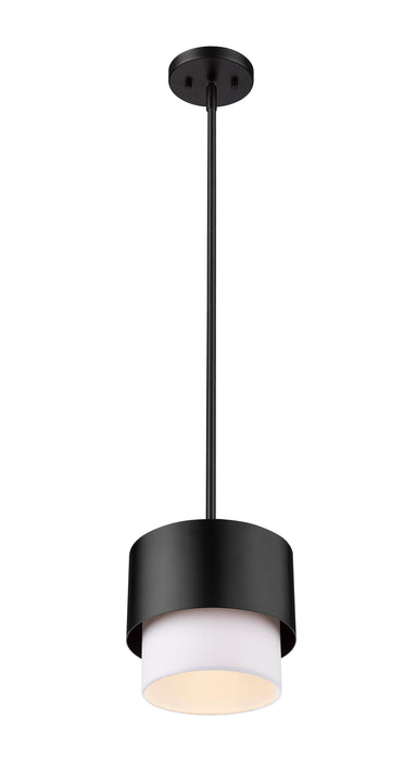 Pendant Z-Lite 495P7-MB Matte Black Counterpoint 1 Light Pendant Z-Lite