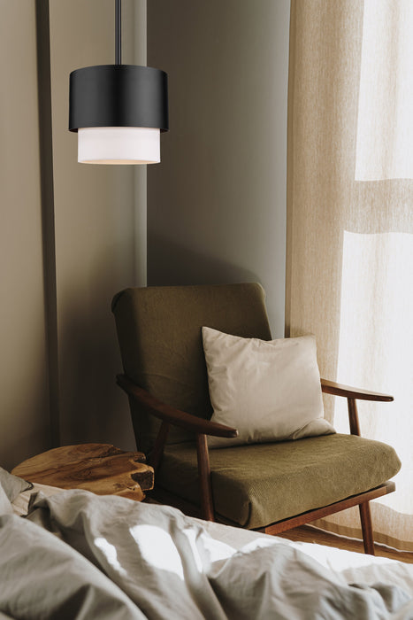 Pendant Z-Lite 495P7-MB Matte Black Counterpoint 1 Light Pendant Z-Lite