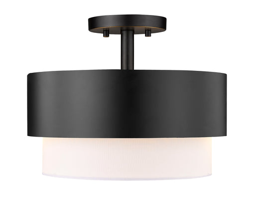 Semi Flush Mount Z-Lite 495SF13-MB Matte Black Counterpoint 2 Light Semi Flush Mount Z-Lite
