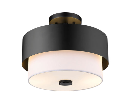 Semi Flush Mount Z-Lite 495SF13-MB Matte Black Counterpoint 2 Light Semi Flush Mount Z-Lite