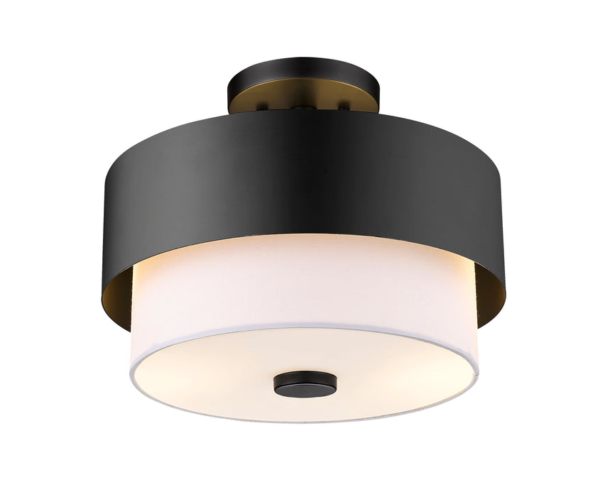 Semi Flush Mount Z-Lite 495SF13-MB Matte Black Counterpoint 2 Light Semi Flush Mount Z-Lite
