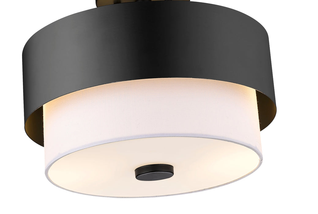 Semi Flush Mount Z-Lite 495SF13-MB Matte Black Counterpoint 2 Light Semi Flush Mount Z-Lite
