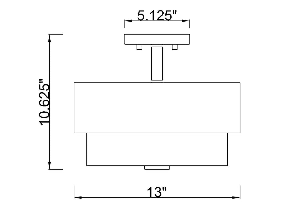 Semi Flush Mount Z-Lite 495SF13-MB Matte Black Counterpoint 2 Light Semi Flush Mount Z-Lite
