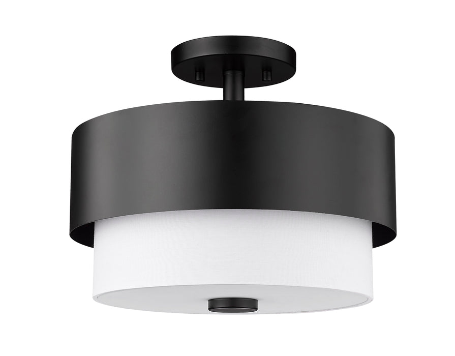 Semi Flush Mount Z-Lite 495SF13-MB Matte Black Counterpoint 2 Light Semi Flush Mount Z-Lite