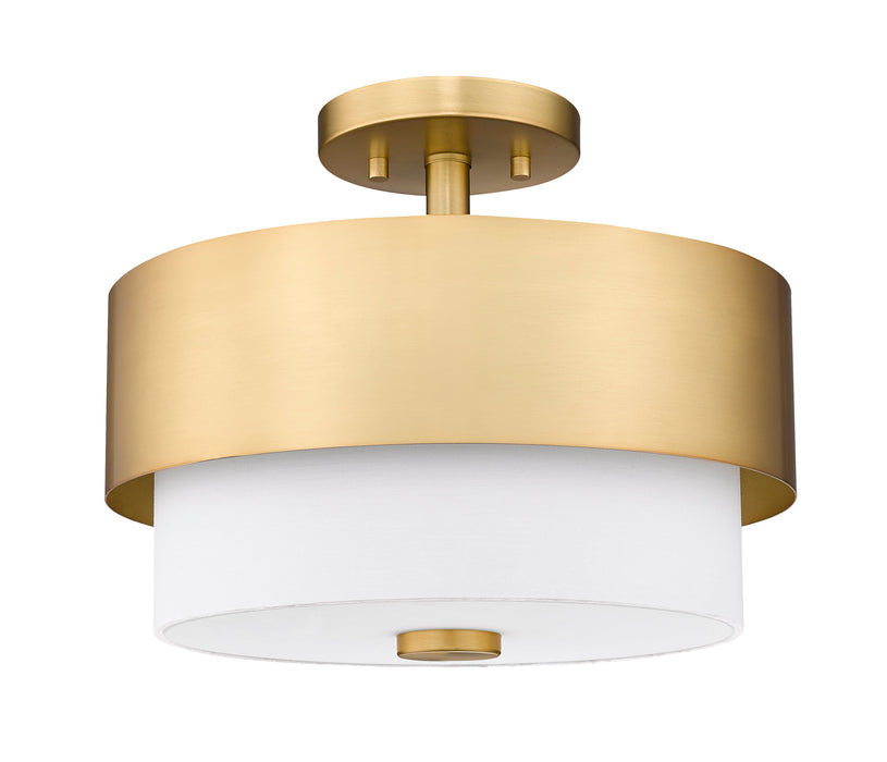 Semi Flush Mount Z-Lite 495SF13-MGLD Modern Gold Counterpoint 2 Light Semi Flush Mount Z-Lite