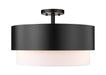 Semi Flush Mount Z-Lite 495SF18-MB Matte Black Counterpoint 3 Light Semi Flush Mount Z-Lite