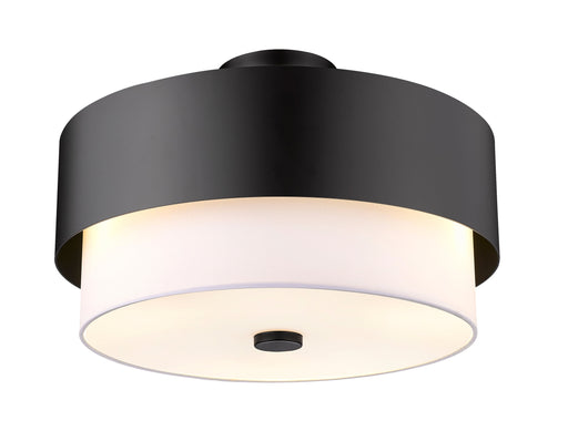 Semi Flush Mount Z-Lite 495SF18-MB Matte Black Counterpoint 3 Light Semi Flush Mount Z-Lite