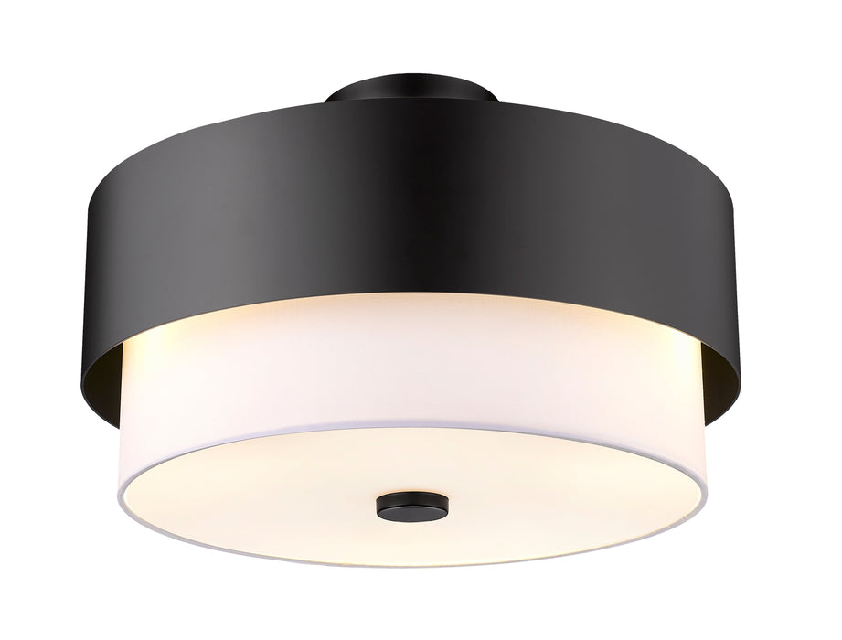 Semi Flush Mount Z-Lite 495SF18-MB Matte Black Counterpoint 3 Light Semi Flush Mount Z-Lite