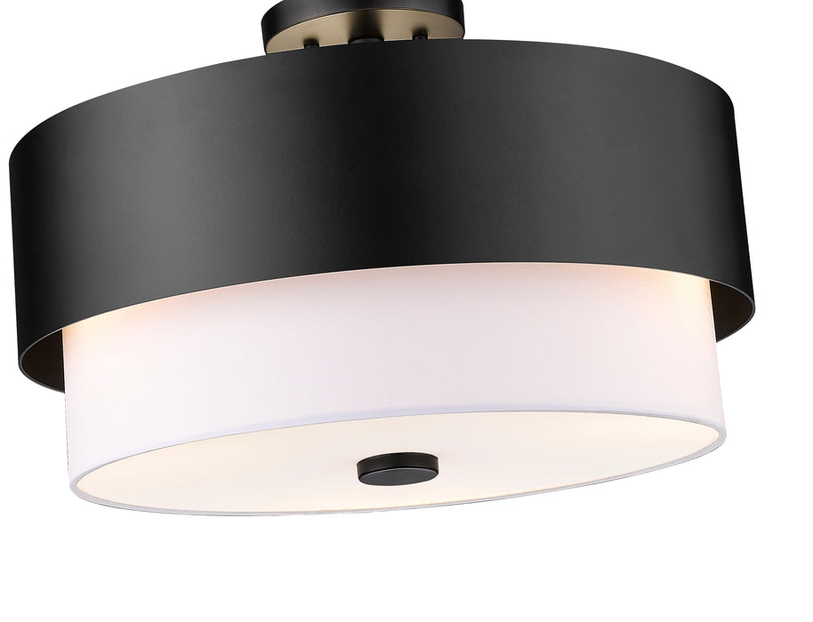 Semi Flush Mount Z-Lite 495SF18-MB Matte Black Counterpoint 3 Light Semi Flush Mount Z-Lite