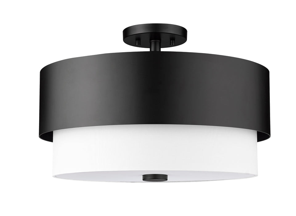 Semi Flush Mount Z-Lite 495SF18-MB Matte Black Counterpoint 3 Light Semi Flush Mount Z-Lite
