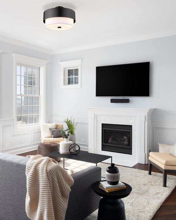 Semi Flush Mount Z-Lite 495SF18-MB Matte Black Counterpoint 3 Light Semi Flush Mount Z-Lite