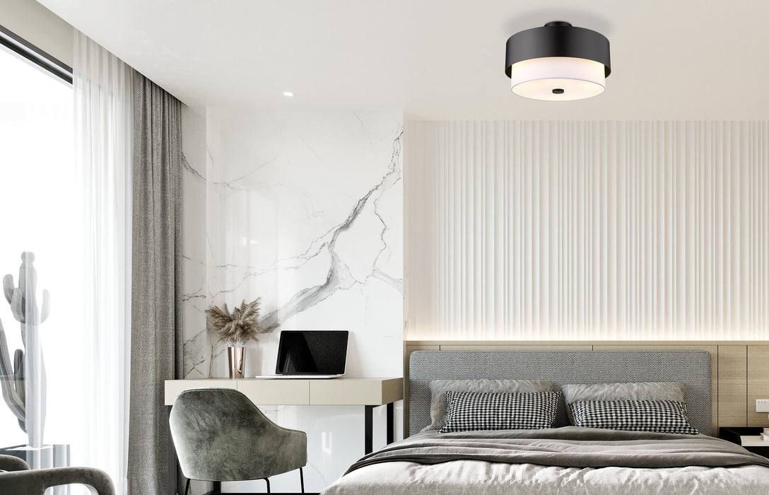 Semi Flush Mount Z-Lite 495SF18-MB Matte Black Counterpoint 3 Light Semi Flush Mount Z-Lite