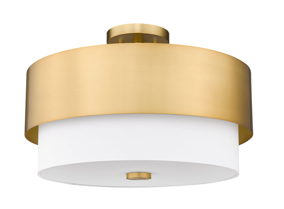 Semi Flush Mount Z-Lite 495SF18-MGLD Modern Gold Counterpoint 3 Light Semi Flush Mount Z-Lite
