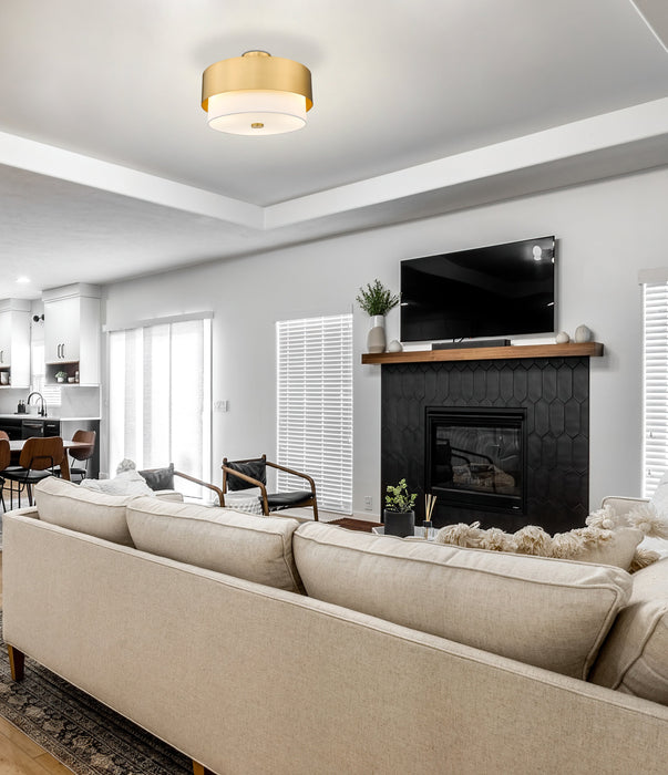 Semi Flush Mount Z-Lite 495SF18-MGLD Modern Gold Counterpoint 3 Light Semi Flush Mount Z-Lite