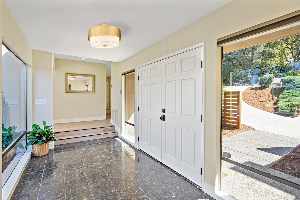 Semi Flush Mount Z-Lite 495SF18-MGLD Modern Gold Counterpoint 3 Light Semi Flush Mount Z-Lite