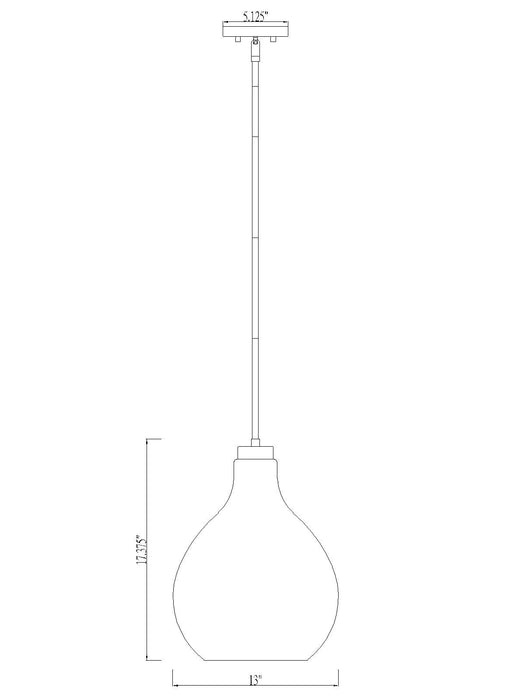Pendant Z-Lite 496P13-MGLD Modern Gold Bon Air 1 Light Pendant Z-Lite