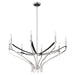 Chandelier Thesis 207887A Sussex 36 inch 8 light Polished Nickel and Black Faux Leather Chandelier THESIS