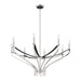 Chandelier Thesis 207887A Sussex 36 inch 8 light Polished Nickel and Black Faux Leather Chandelier THESIS