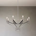 Chandelier Thesis 207887A Sussex 36 inch 8 light Polished Nickel and Black Faux Leather Chandelier THESIS