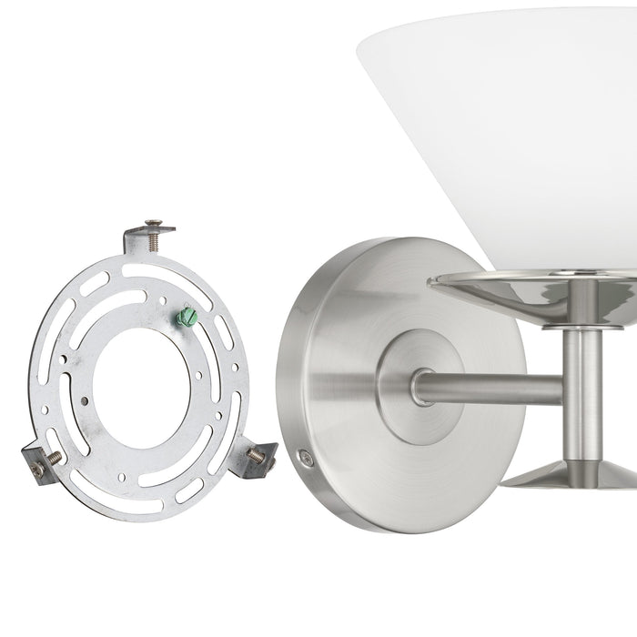 Vanity Light Thesis 207327A Tremolo 7 inch 1 light Brushed Nickel and Polished Nickel Vanity Light with Etched Opal Glass THESIS