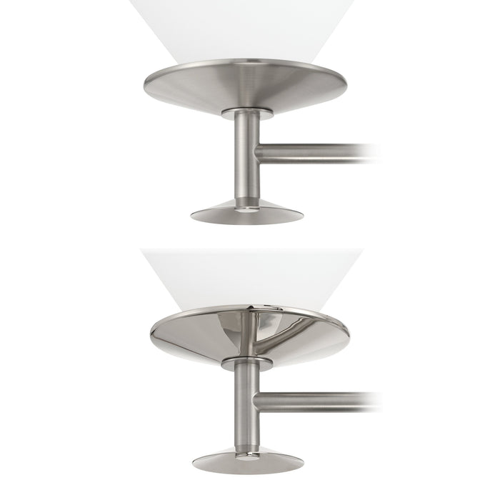 Vanity Light Thesis 207327A Tremolo 7 inch 1 light Brushed Nickel and Polished Nickel Vanity Light with Etched Opal Glass THESIS