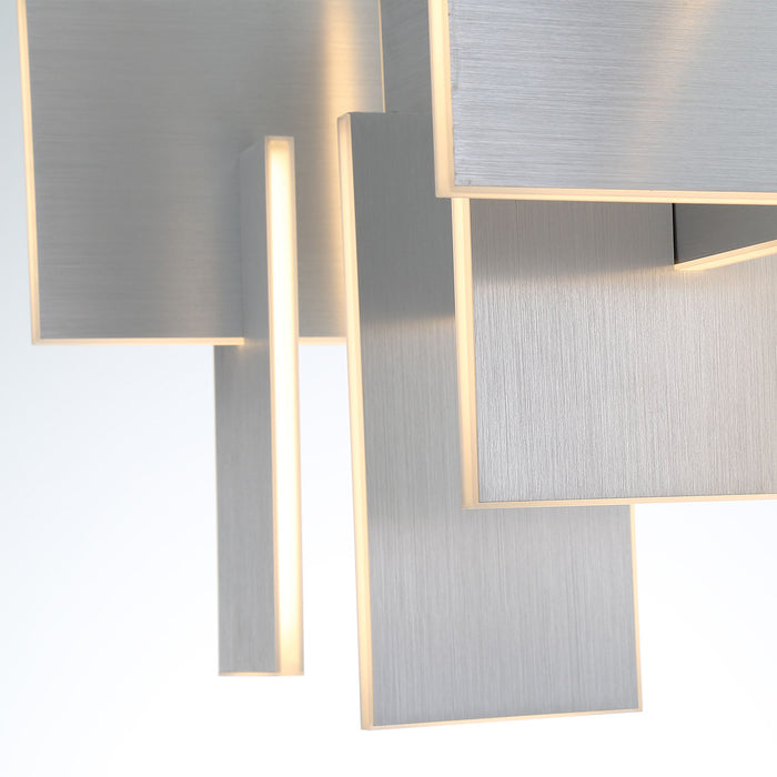 Eurofase 37345-036 Coburg 33" Anodized Silver LED Chandelier
