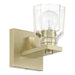 Vanity Light Thesis 207665A Dryden 5 inch 1 light Champagne Gold Vanity Light with Clear Ribbed Glass Shade THESIS