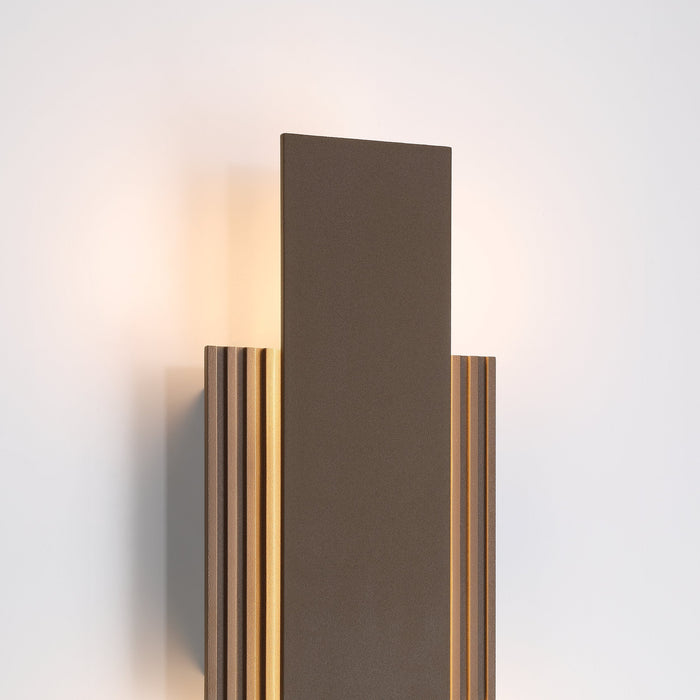 Exterior Wall Sconce Thesis 207719A Jacks 15 inch Architectural Bronze 5CCT LED Exterior Wall Sconce THESIS