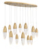 Eurofase 43861-035 Ecrou 44" Satin Gold Paint LED Chandelier