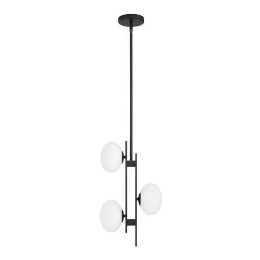 Pendant Light Thesis 207385A Julep 12 inch 3 light Matte Black Pendant Light with Opal Glass Shades THESIS
