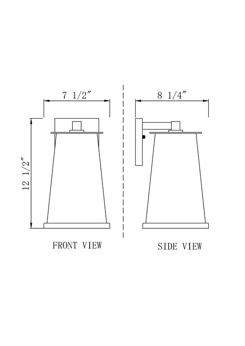 Outdoor Wall Light Z-Lite 5004M-BK Sand Black Bar Harbor 1 Light Outdoor Wall Light Z-Lite