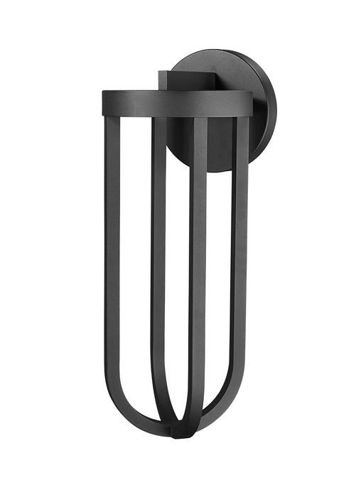 Outdoor Wall Light Z-Lite 5005B-BK-LED Sand Black Leland 1 Light Outdoor Wall Light Z-Lite