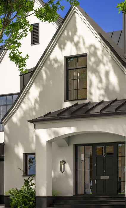 Outdoor Wall Light Z-Lite 5005B-BK-LED Sand Black Leland 1 Light Outdoor Wall Light Z-Lite