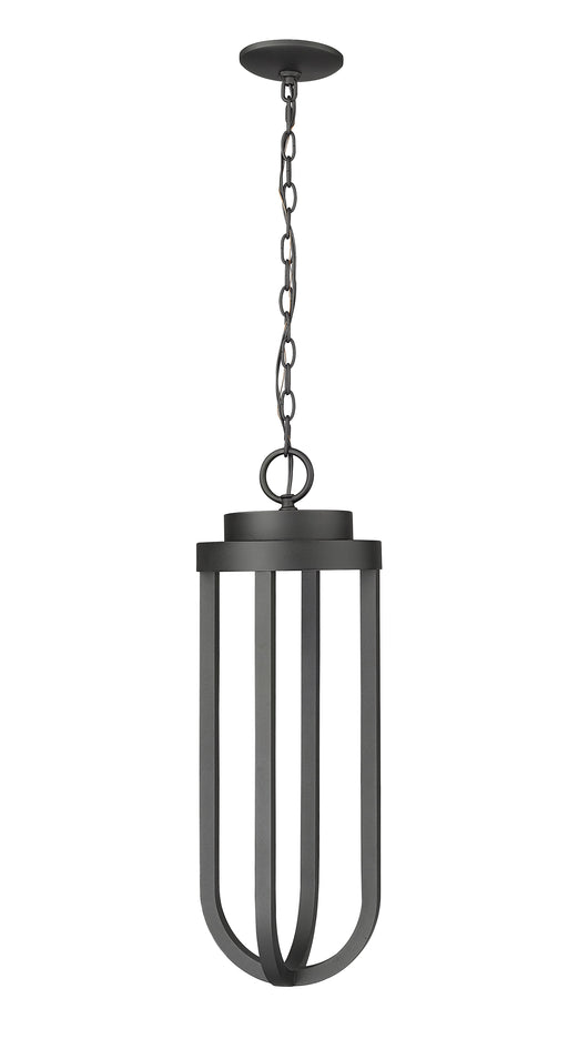 Outdoor Chain Mount Ceiling Fixture Z-Lite 5005CHB-BK-LED Sand Black Leland 1 Light Outdoor Chain Mount Ceiling Fixture Z-Lite