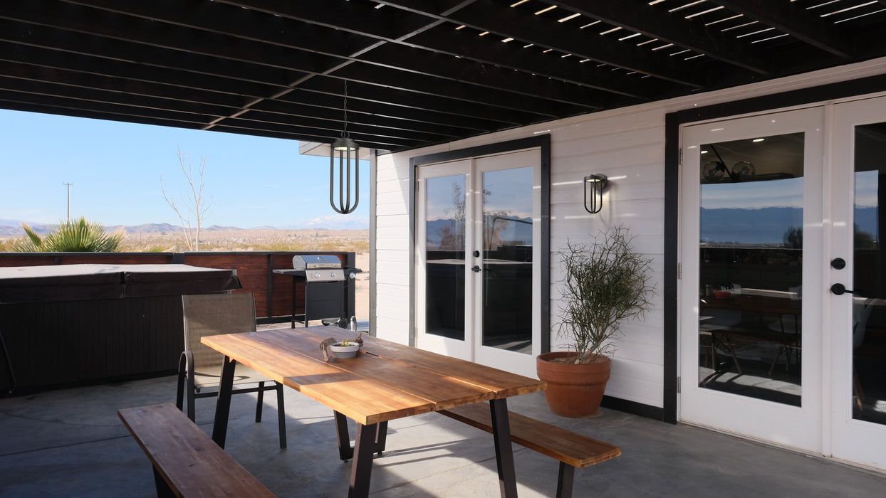 Outdoor Chain Mount Ceiling Fixture Z-Lite 5005CHB-BK-LED Sand Black Leland 1 Light Outdoor Chain Mount Ceiling Fixture Z-Lite