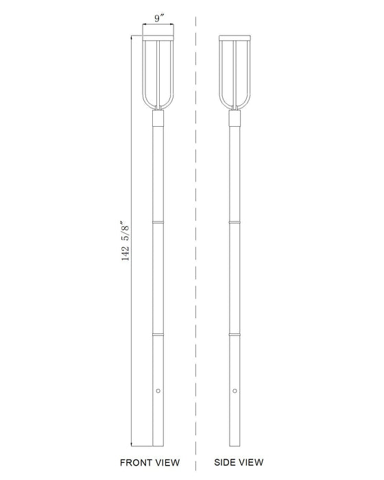 Outdoor Post Mounted Fixture Z-Lite 5005PHB-5009P120-BK Sand Black Leland 1 Light Outdoor Post Mounted Fixture Z-Lite