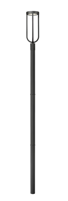 Outdoor Post Mounted Fixture Z-Lite 5005PHB-5009P96-BK-L Sand Black Leland 1 Light Outdoor Post Mounted Fixture Z-Lite