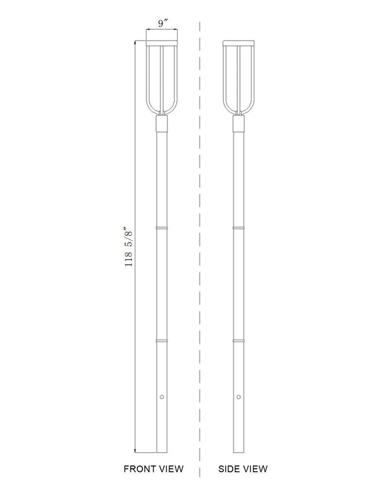 Outdoor Post Mounted Fixture Z-Lite 5005PHB-5009P96-BK-L Sand Black Leland 1 Light Outdoor Post Mounted Fixture Z-Lite