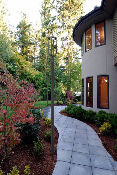 Outdoor Post Mounted Fixture Z-Lite 5005PHB-5009P96-BK-L Sand Black Leland 1 Light Outdoor Post Mounted Fixture Z-Lite