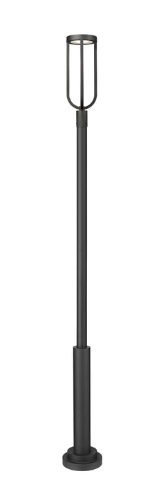 Outdoor Post Mounted Fixture Z-Lite 5005PHB-5010P-BK-LED Sand Black Leland 1 Light Outdoor Post Mounted Fixture Z-Lite