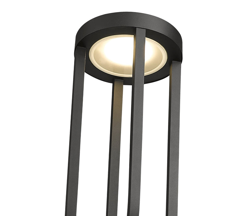 Outdoor Post Mounted Fixture Z-Lite 5005PHB-5010P-BK-LED Sand Black Leland 1 Light Outdoor Post Mounted Fixture Z-Lite